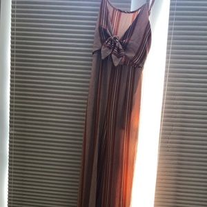 Burnt orange stripped pant suit